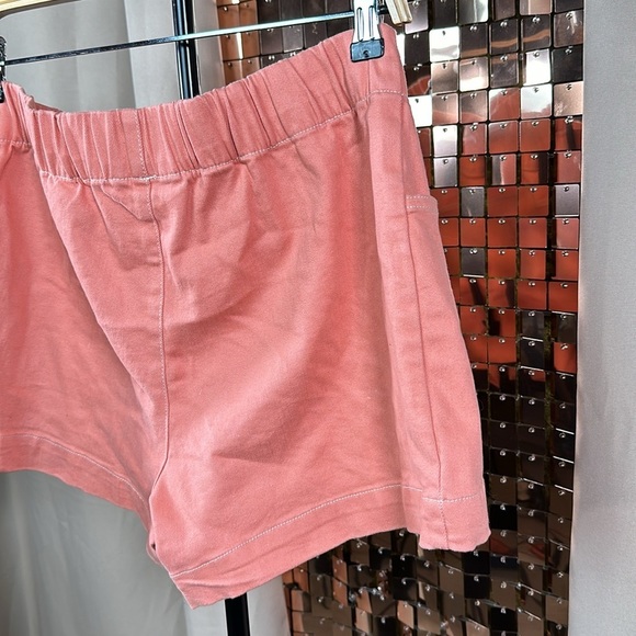 Joe Fresh Coral Denim Jean Shorts w Elastic Waist Size Medium - Picture 7 of 8